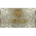 thumbnail image 4 of Ariat Rectangle Filigree Swirl Gold/Silver Tone Logo Belt Buckle A37007, 4 of 6