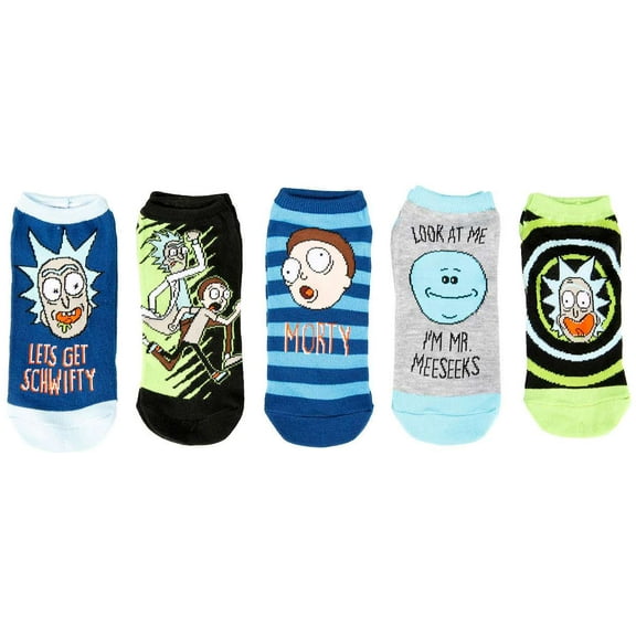 Rick & Morty Schwifty No Show Socks 5-Pack