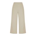 thumbnail image 5 of Wide Leg Suit Pants for Women High Waist Casual Relaxed Fit Side Zipped Business Dress Solid Color Trousers (L, Beige), 5 of 6