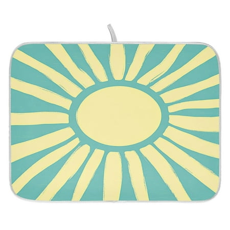

Sun with Rays Dish Drying Mat for Kitchen Quick Drying Absorbent Soft Durable 16 x 18