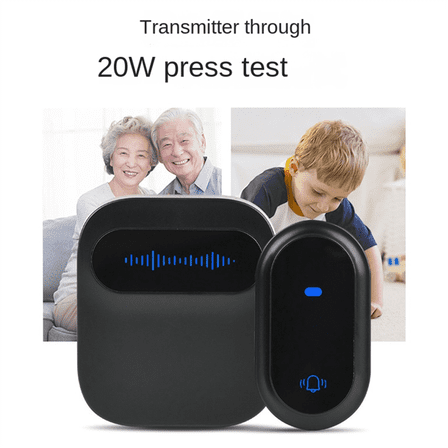 US Plug Wireless Doorbell Waterproof Smart Doorbell IP68 Home Door Bell Intelligent 38 Songs 4-Level Volume Control