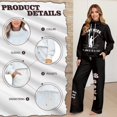 thumbnail image 4 of Renewold 2 Piece Lounge Sets for Women Turtleneck Sweatshirts Straight Leg Lounge Pants Running Outfits Comfiest Airport Outfits Tracksuits for Women, Retro American Rock Street Style Black, XS, 4 of 7