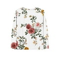 thumbnail image 2 of Craaazy Long Sleeve Shirts for Women V Neck Fall Tops Vintage Floral Gifts Printed Tunic Tops, 2 of 4