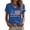 Blue, variant on KLHDSF 250 Anniversary USA Merchandise Tops For Women V Neck Short Sleeve Printed T-Shirt Wine S