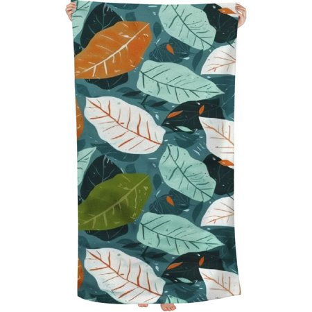 Lzatpd Hand Towel Abstract Tropical Plant Leaves Face Washcloths Fingertip Bath Towels Microfiber Quick Dry Soft Absorbent Luxury Kitchen Dish Cloth Bathroom Beach Gym Hotel Salon Spa Sport 30x60in