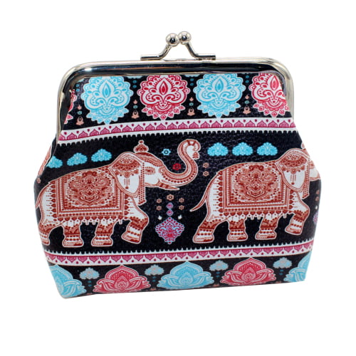 3PCS Elephant Thai  bag Purse zipper Fabric coin money and Pen 