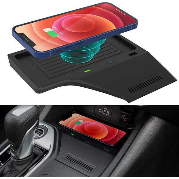 RoverOne Qi Car Wireless Charging pad for Nissan Sentra B18 2020 - 2024 Center Console Phone Fast Charger Holder Mat Car Accessories