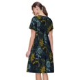 thumbnail image 2 of Bixox Robe d'Été à Manches Courtes pour Femmes Robe Ample Longueur Genou avec Poches-Tournesols, 2 of 7
