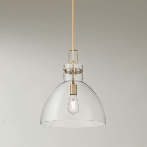 Possini Euro Design Possini Euro Hammon 14" Wide Aged Brass and Glass Pendant Light