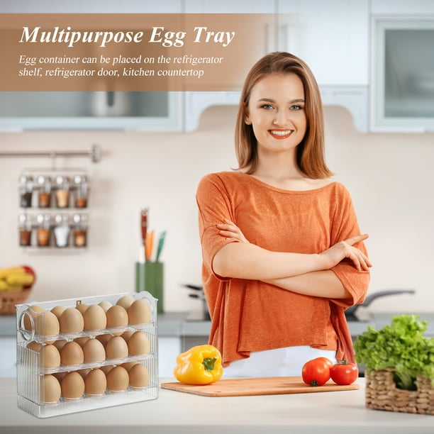 1pc Egg Storage Box For Refrigerator Side Door, Kitchen Organizer, Flip  Design, Egg Fresh-keeping Rack