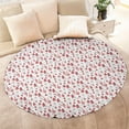 thumbnail image 4 of Red Christmas House and Tree Pattern Round Blanket,Comfortable Soft Flannel Throw Blanket,All Season,Warm Lightweight Blankets for Sofa Bed Couch Living Room Chair 60"x60", 4 of 5