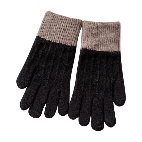 Women Gloves for Cold Weather Solid Color Warm Medium and Long Knit