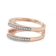 thumbnail image 3 of 1/3 CT Round Cut White Cubic Zirconia Millgrain Cathedral Enhancer Ring In 14K Rose Gold Over Sterling Silver (Color: White, Clarity: VVS1-VVS2, 0.33 Cttw) -7.5, 3 of 6
