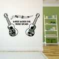 thumbnail image 3 of Music Wall Decal Two Acoustic Guitars with Musical Notes Bedroom Wall Decal for Boys Instrument Cute Themed Room Décor - Size: 10 In x 6 In, 3 of 5
