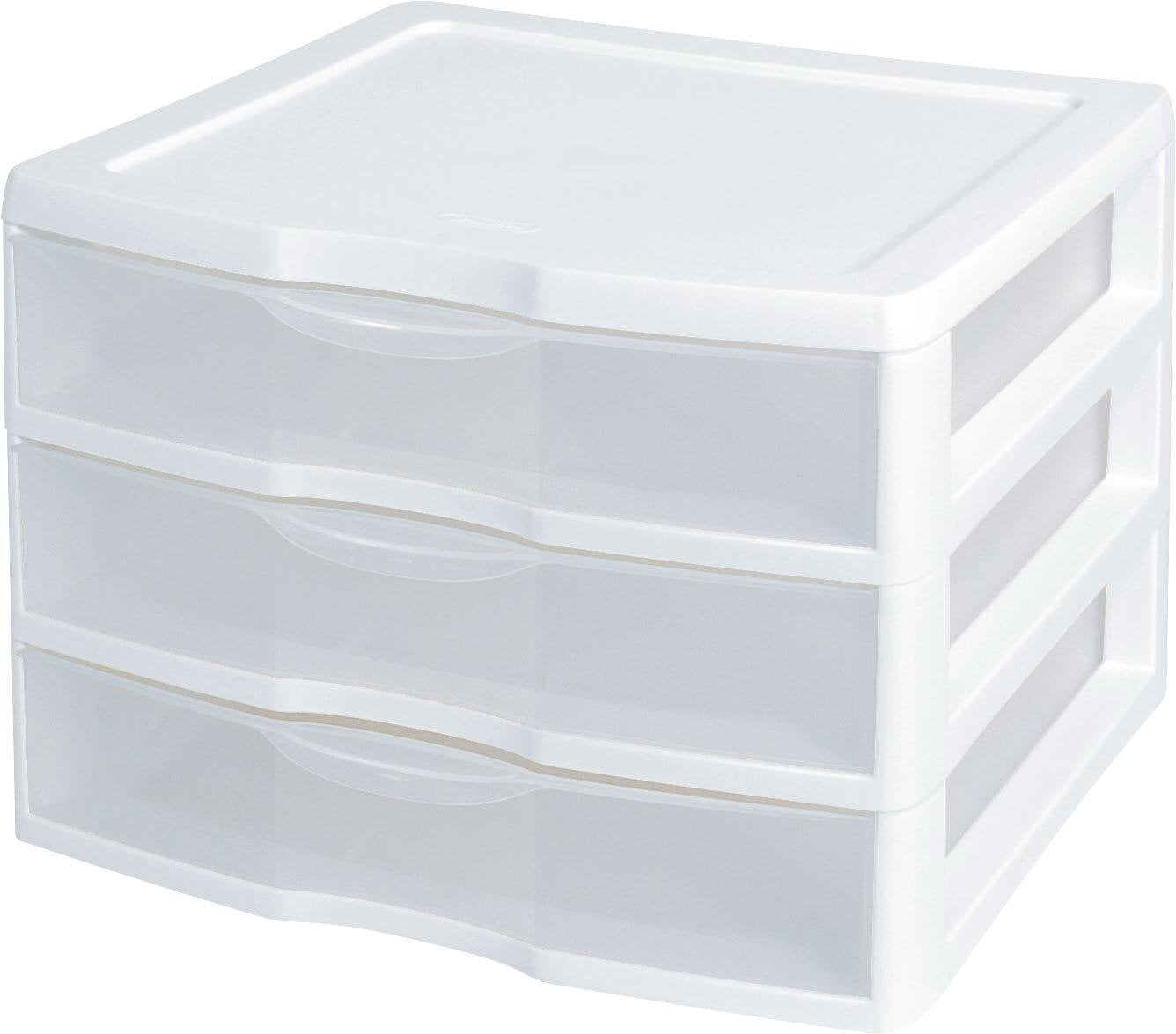 Black Frame with Clear Drawers and Cover Sterilite 20639004 3 Drawer Desktop Unit 4-Pack Sterilite-Massillon OH