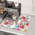 thumbnail image 5 of Aonity Printed Placemat 40*50， Coffee Bar Mat Accessories for Countertop Flower Absorbent Hide Stain Rubber Dish Drying Mats for Kitchen Counter Draining Pad Decor Gift Fit Under Coffee Maker, 5 of 9
