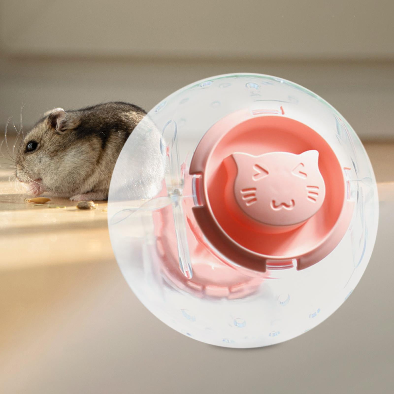 FITYLE 16cm Hamster Exercise Ball Gerbil Ball Wheel Clear Accessory Multipurpose Convenient Assemble Interactive Toy with Vent Holes pink
