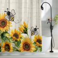 thumbnail image 2 of Watercolor Sunflower Leaf Fabric Shower Curtain Spring Floral Retro Washable Shower Curtains for Bathroom, Waterproof Bath Curtain with Hooks Home Decor 72x72in, 2 of 8