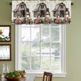 thumbnail image 4 of Easter Bunnies Valances for Windows, Decorative Rod Pocket Window Valance Curtains, Beige Vintage Farmhouse Rabbits Floral Short Curtain Drapes for Kitchen/Living Room, 2 Panels, 60" W x 18" L, 4 of 8