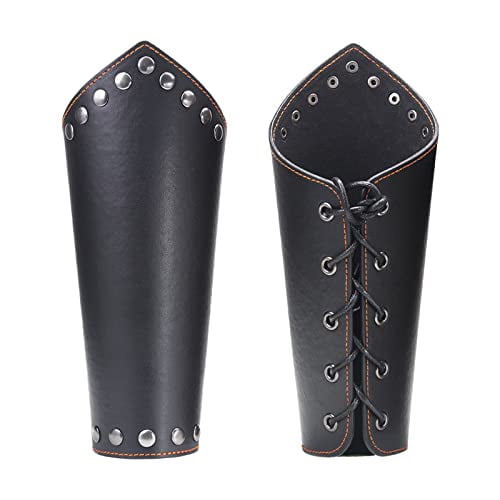2PCS Men Leather Bracers Arm Armor Cuff Gauntlet Wristband