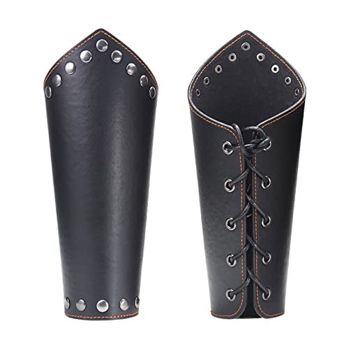 Leather Arm Guards, Medieval Bracers Leather Gauntlet Wristband Wrist Armor  Bracer Arm Armor Cuff-E