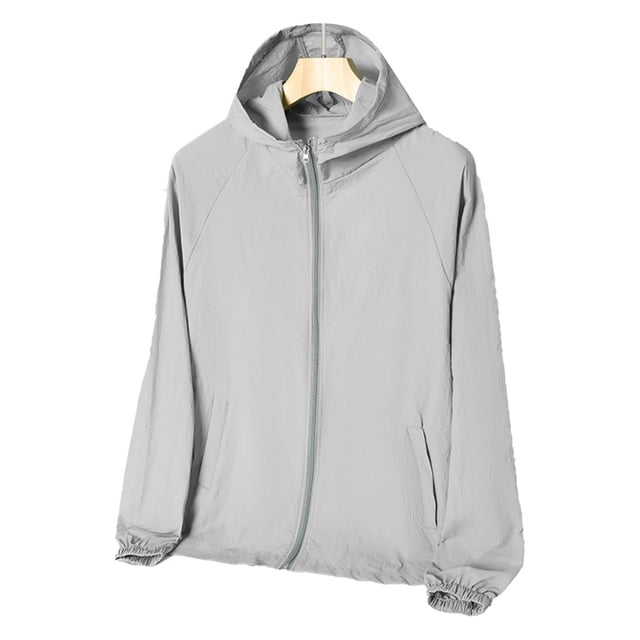 Ropa de protección solar Verano para hombres Protección UV ligera y transpirable Ropa de protección solar para hombres Gris XXL