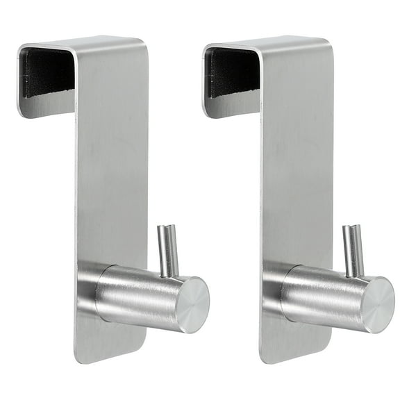 Uxcell 2Pcs Shower Door Hooks, 3.3 inch Stainless Steel Over Door Hooks, Silver