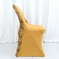 thumbnail image 2 of Efavormart Gold Satin Rosette Spandex Stretch Fitted Folding Chair Cover, 2 of 11
