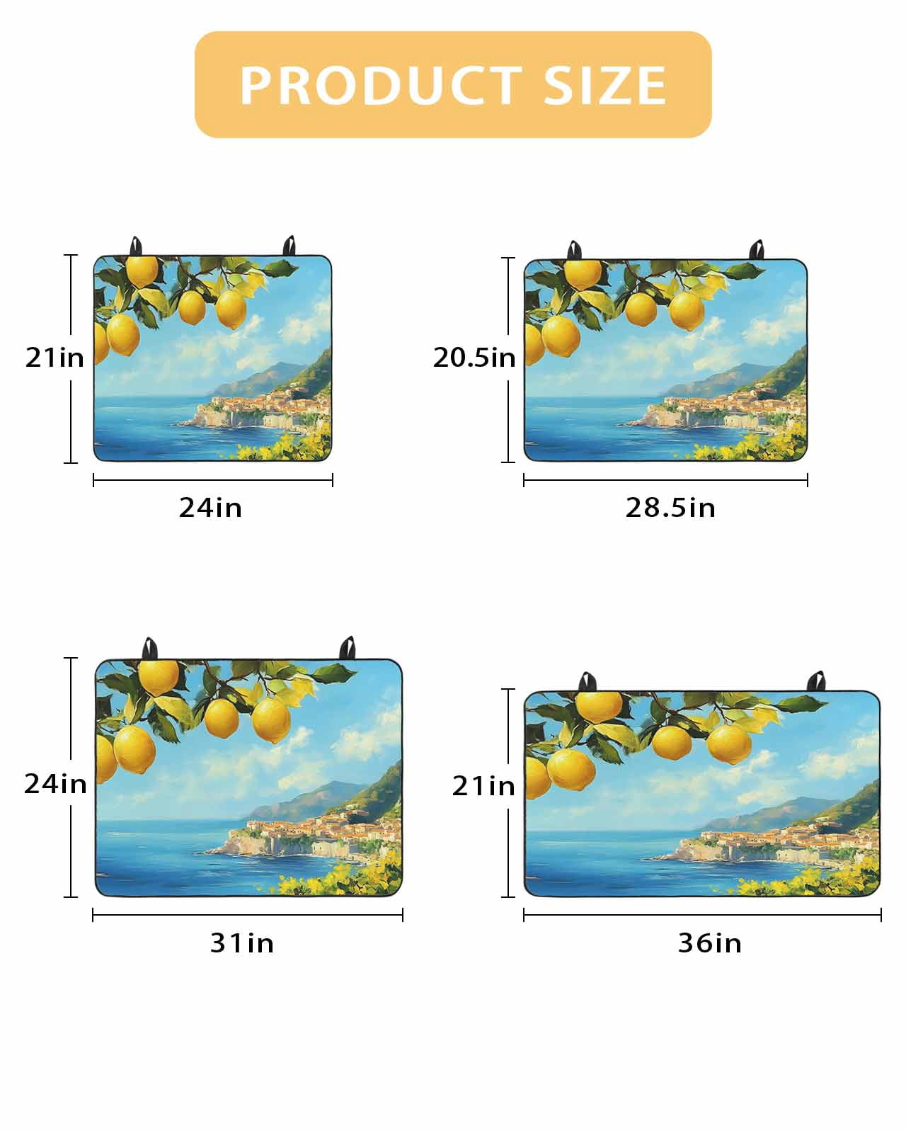 nqOlkjepod Large Induction Cooktop Protector Mat 24"x21", Summer Lemon Stove Top Covers for Electric Stove, Coastal Ocean Beach Mountain Town Stove Burner Cover Mats, Glass Top Stove Cover
