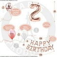 thumbnail image 2 of 2nd Birthday Decoration Rose Gold, 2 Party Supplies Decoration, 2nd Sash, 2 Cake Topper, 2nd Photo Props, confetti Balloons, Curtain, 2 of 3
