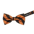 thumbnail image 2 of Jacob Alexander Stripe Woven Men's College Striped Pretied Bowtie - Orange Black, 2 of 3