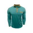 thumbnail image 5 of Men Striped Polo Shirts Casual Long Sleeve Color Block Turn-Down Collar Button T-Shirt Business Golf Athletic Slim Fit Sports Tops Summer Mens Clothes T Shirt Polo Tshirts for Men Mint Green L, 5 of 6