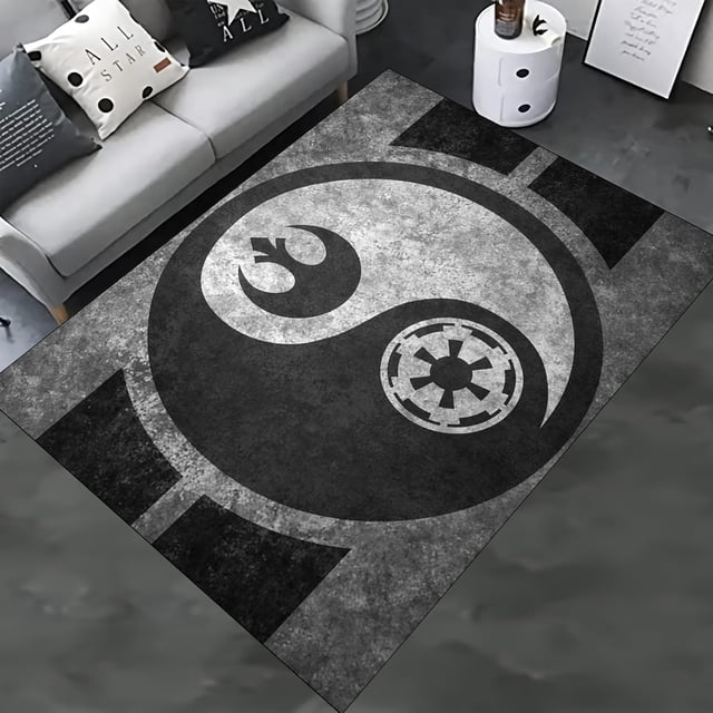 Rebel and Empire Logo Yin Yang Rug, Starwars Empire Logo Rug HT-1079.4 (55\u201dx78\u201d)=140x200cm
