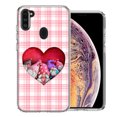 thumbnail image 1 of MUNDAZE for Samsung Galaxy A11 Valentine's Day Garden Gnomes Heart Love Pink Plaid Double Layer Phone Case Cover, 1 of 3