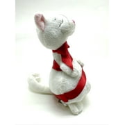 Christmas Cat Plush Toy: White Cat With Ribbon Plush - By Ganz