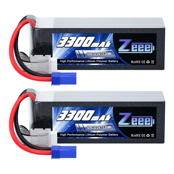 2x Zeee 22.2V 120C 6S Lipo Battery 3300mAh EC5 for RC Car Truck Racing Hobby