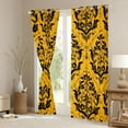 thumbnail image 3 of jejeloiu Victorian Baroque Damask Curtains Pack of 2 (42x84 Each),Boho Bohemian Floral Curtains Blackout,Orange Vintage Flowers Bedroom Curtains For Girls Kids,Super Cozy Room Decor, 3 of 6
