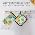 thumbnail image 4 of Yayeee Oven Mitts and Pot Holder Set of 4 Heat Resistant Kitchen Gloves Baking Hot Pad, Floral Wave, 4 of 5