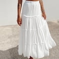 thumbnail image 2 of Women Fairy Maxi Skirt Vintage Pleated Long Skirts Elastic High Waist Swing Skirts Streetwear, 2 of 7