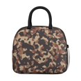 thumbnail image 2 of Insulated Lunch Bag for Women, Floral Print Oxford Fabric Lunch Box, Leakproof Thermal Cooler Tote for Work, School & Picnic, Camo, Camouflage Print, 2 of 5