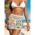 thumbnail image 4 of LMLYSoH Women Bikini Cover up Skirt Summer Crochet Floral Cutout Swimsuit Bottom Cover up for Beach Swimwear Bathing Suit, 4 of 8