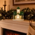 thumbnail image 4 of Christmas Snow House Ceramic Decor, Lighted Green Roof Village House with LED and Classic Style, Ornament for Home, Mantel, Tabletop, Holiday, Party, Seasonal, Gift, Display, Multicolor A, 4 of 6