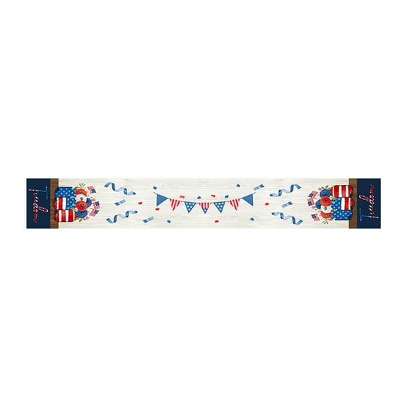 JeashCHAT 4th of July Patriotic Table Runner American Stars and Stripes Table Runners for Memorial Day Independence Day Holiday Party Kitchen Dining Table Decor, 13 x 72 Inch