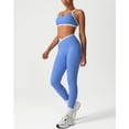 thumbnail image 5 of PISONIC Women's Workout Sets 2 Piece - Seamless Cross Yoga Leggings and Sports Bra Gym Outfits Activewear Matching Set, 5 of 7