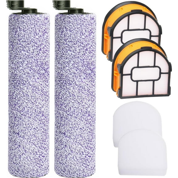 WD160 WD161 Roller and Filter For Shark HydroVac MessMaster Wet Dry Vacuum Cleaner WD160 WD161 WD261 AW261 (2 Brush 4 Foam Filter Kit)