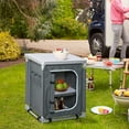 thumbnail image 2 of Outsunny Table de Camping en Aluminium, Organisateur de Rangement à 2 Tablettes pour BBQ, Gris, 2 of 10