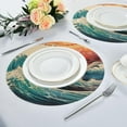 thumbnail image 6 of Coolnut Wave View Round Placemats Washable Placemats Non-Slip Heat-Resistant Table Place Mats for Dining Kitchen Holiday Party Table 15.4"-4PCS Home Decor, 6 of 7