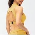 thumbnail image 4 of SHENGYUAN Comfy Bras for Women Bra Spring and Summer Zipper Stand Collar Fitness Vest With Chest Pad Hollowed Out Nude Sports Yoga Running Top Yellow,XL/8, 4 of 8