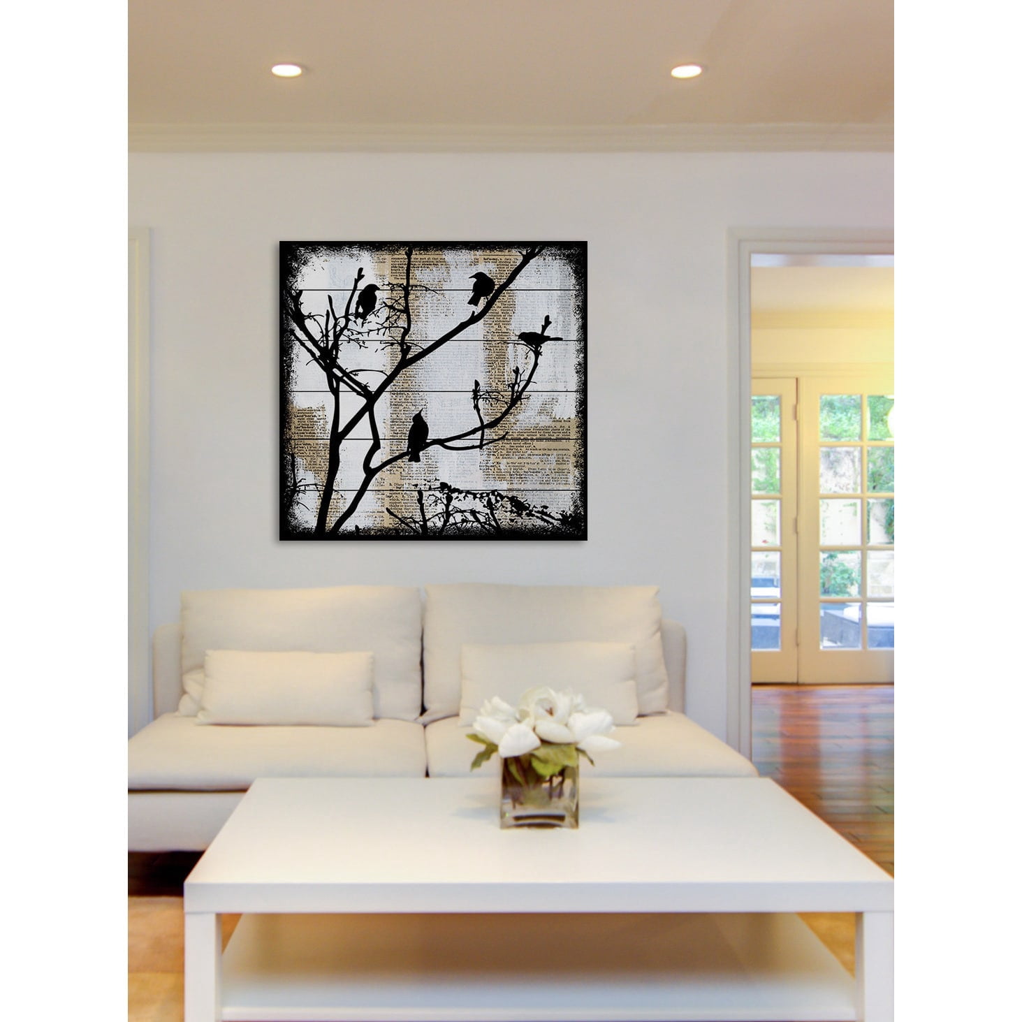Marmont Hill "Bird Committee" by Vicki Butler Painting Print on White Wood