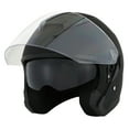 thumbnail image 5 of 1STORM MOTORCYCLE OPEN FACE HELMET SCOOTER CLASSICAL KNIGHT BIKE DUAL LENS/SUN VISOR HJK526 Matt Black, 5 of 7